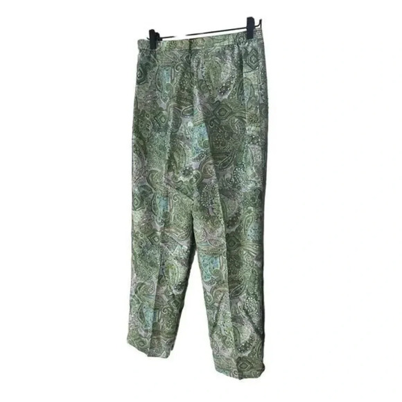 ADRIENNa Papell Silk‎ Beaded Formal Pants Size  Petite 6 Green/Purple - Picture 2 of 6